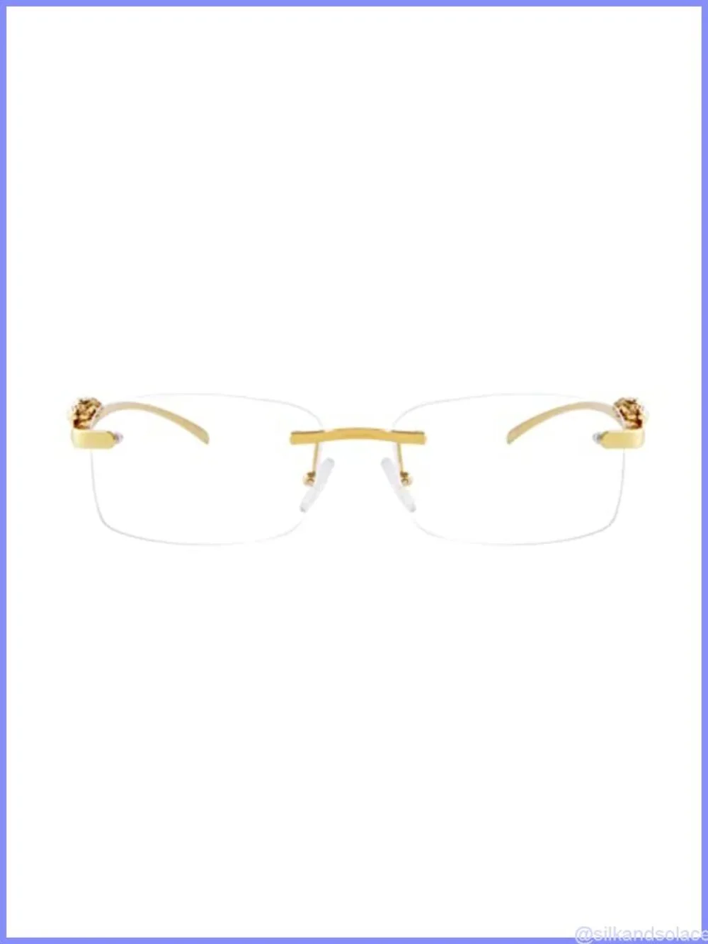 Rimless Retro Square Sunglasses UV400 Copper Plated Temples Unisex
